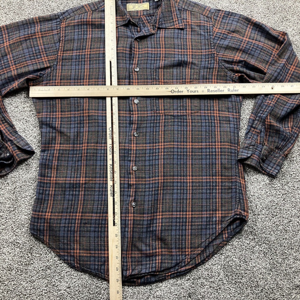 G Vasta Shirt Medium Flannel Plaid Biella Collezioni Button Up Italy Mens - Picture 6 of 10